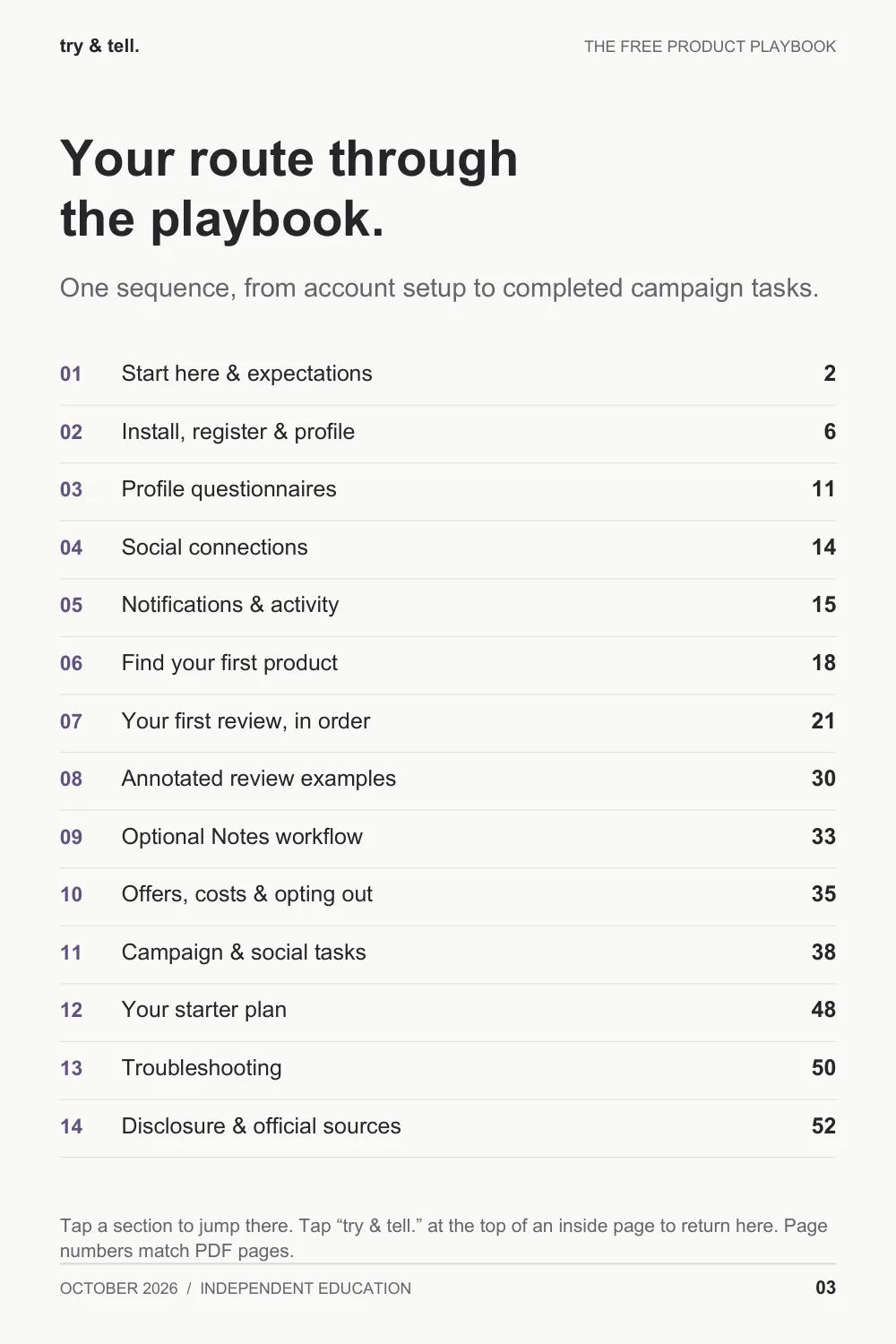 Inside page: the route through the playbook